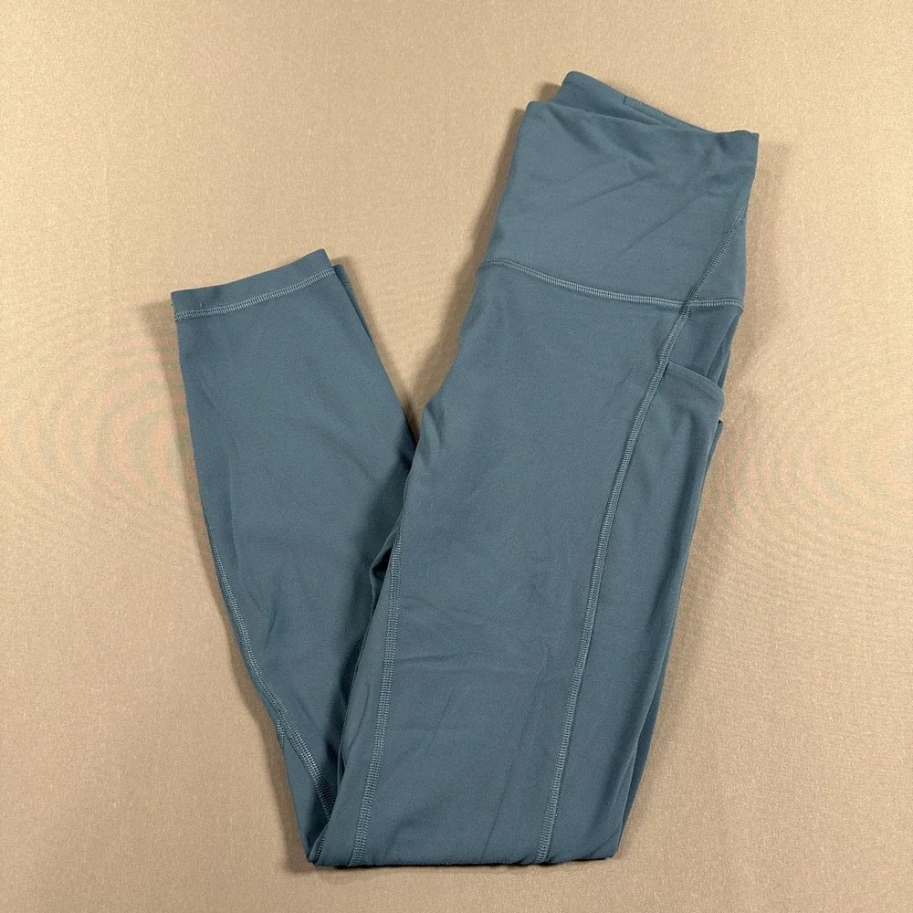 Lululemon Leggings Womens 6 Blue High Rise Ankle Pockets Yoga Athletic Gym